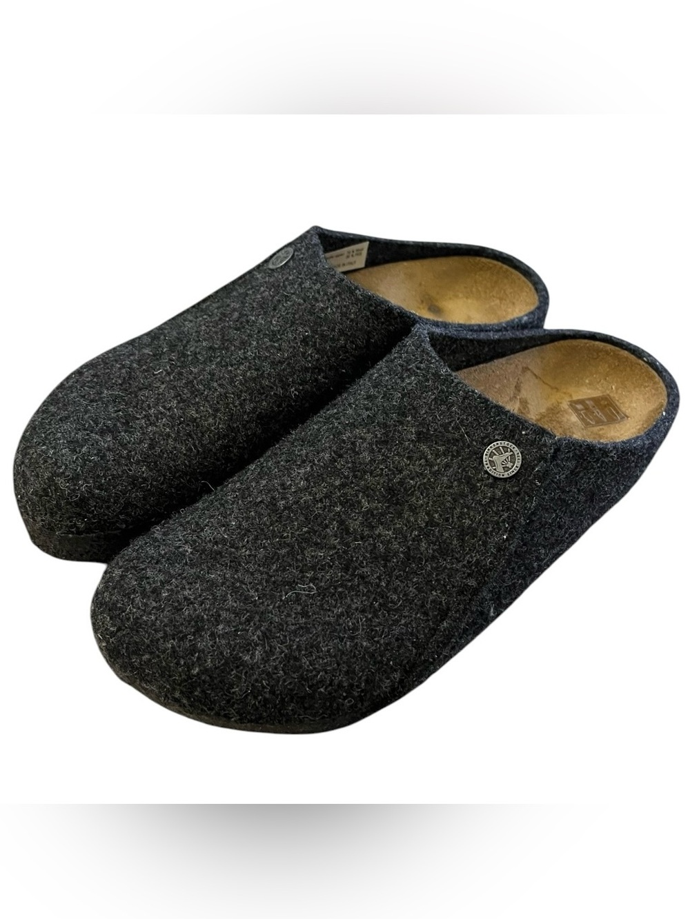 Birkenstock Zermatt 41 Womens 10 Mens 8 Anthracite Wool Blend Slip On Slippers